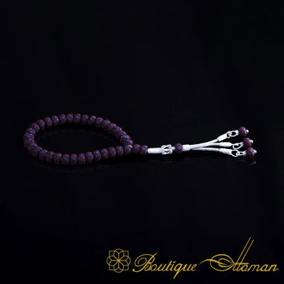Hand Made Knitted Tasbih Black Red