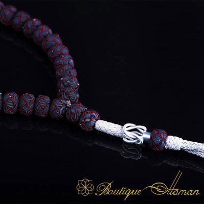 Hand Made Knitted Tasbih Black Red