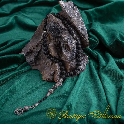 Onyx Stone Black Misbaha With Kazaz Imame