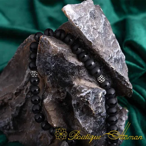 Onyx Stone Black Misbaha With Kazaz Imame