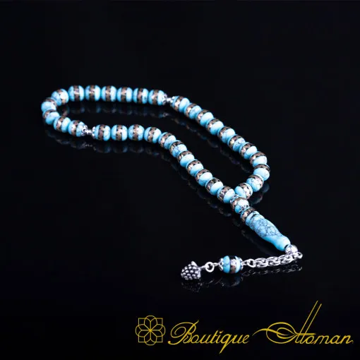 Feroza Stone Turquoise Prayer Beads