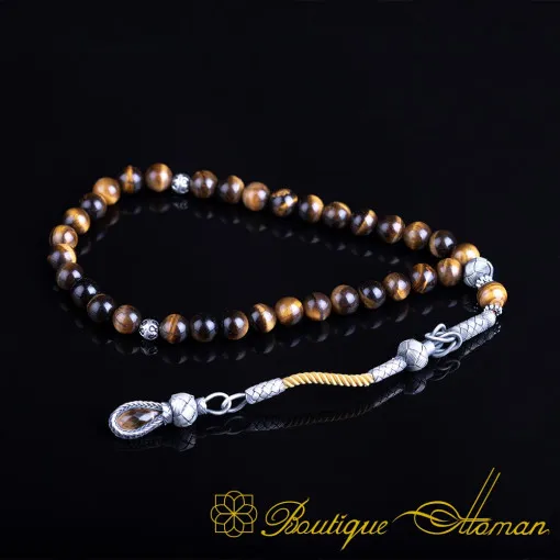 Tiger's Eye Stone Kazaz Brown Prayer Beads