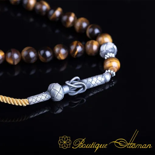 Tiger's Eye Stone Kazaz Brown Prayer Beads