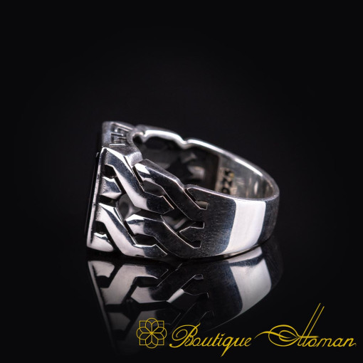 Square Modern Onyx Men Ring