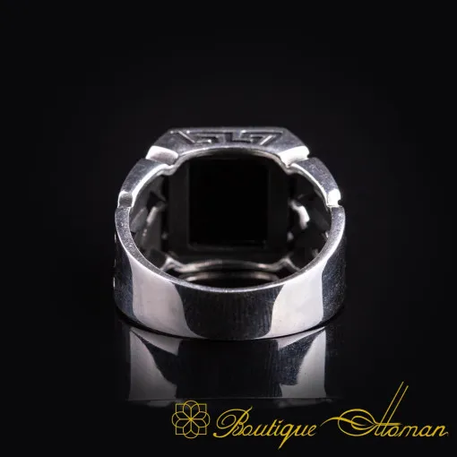 Square Modern Onyx Men Ring