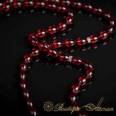 Red Amber Stone 99 Beads Tasbeeh