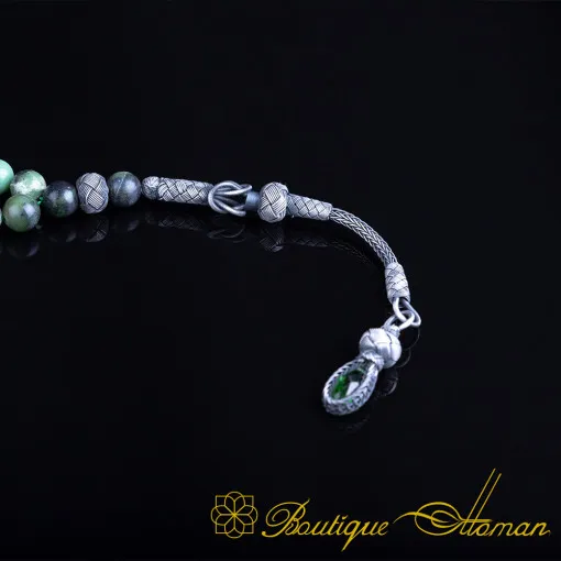 Green Jade Stone Kazaz Prayer Beads - Image 4