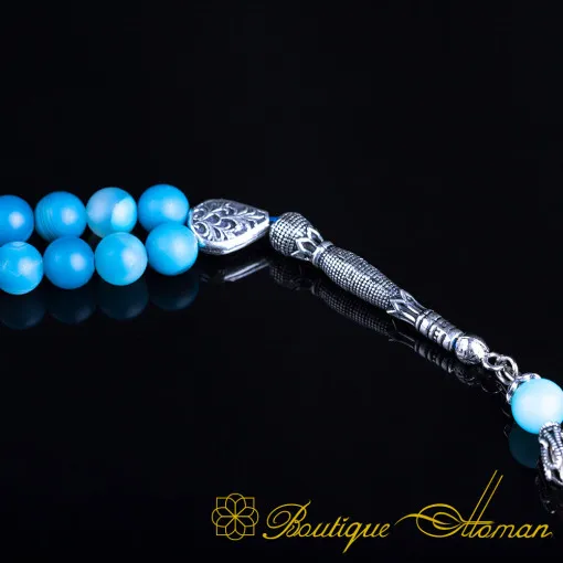 Blue Agate Stone Prayer Beads
