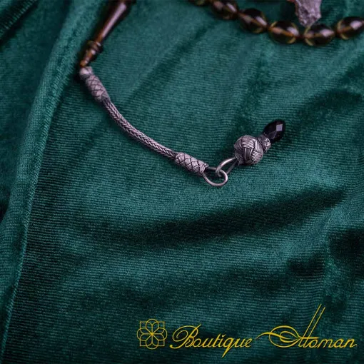 Green Gray Amber Tasbih With Kazaz Imame