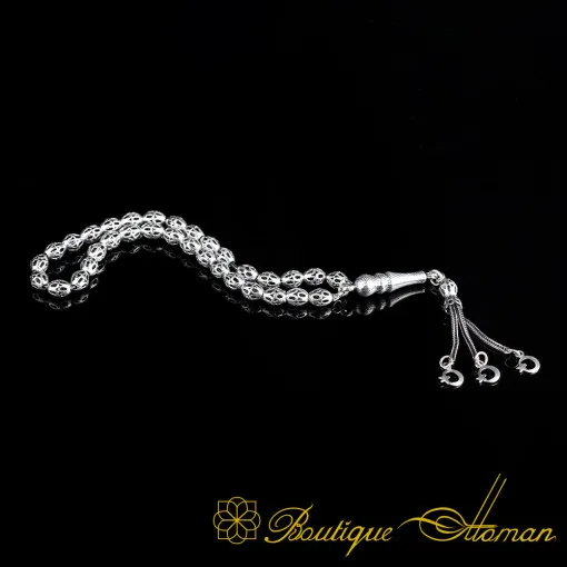 Oval 925 Sterling Silver Tasbih -TG-3002