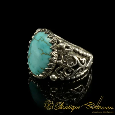 Craft Collection Feroza Handicraft Silver Ring - Image 3