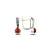 Marcasite & Red Aqeeq Latch Back Earrings
