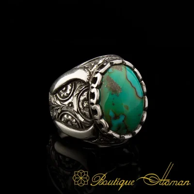 Rare Ferooza Turquoise Men Ring