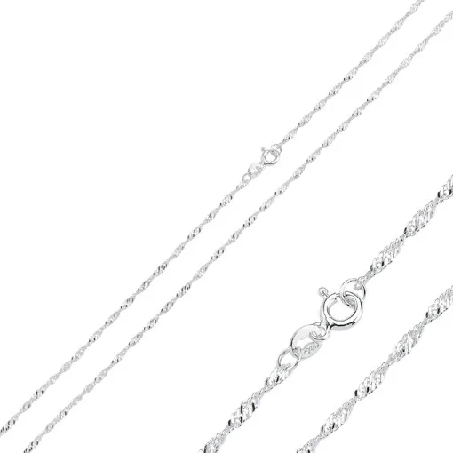 30 Micron Singapore (Twist) Chain Silver Necklace
