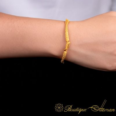 Alternative view of Gold Color Kazaz Hand Knitted Bracelet-3