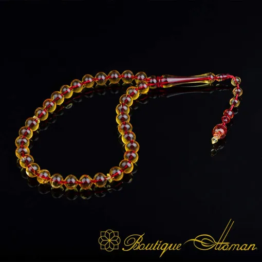Yellow Amber 33 Beads Tasbih Misbaha No:1