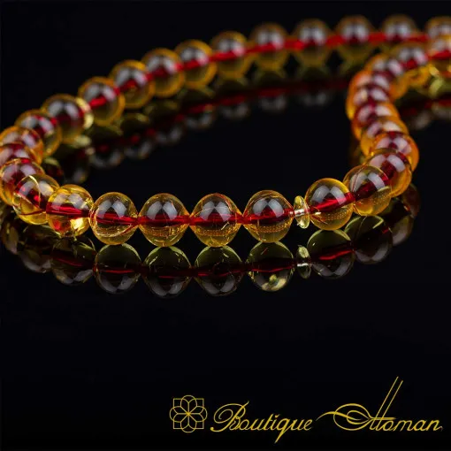 Yellow Amber 33 Beads Tasbih Misbaha No:1
