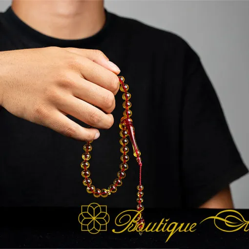Yellow Amber 33 Beads Tasbih Misbaha No:1