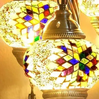 Mosaic Glass 3 Globes Table Lamp