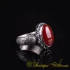 One of a Kind Red Yemeni Aqeeq Silver Ring No:4