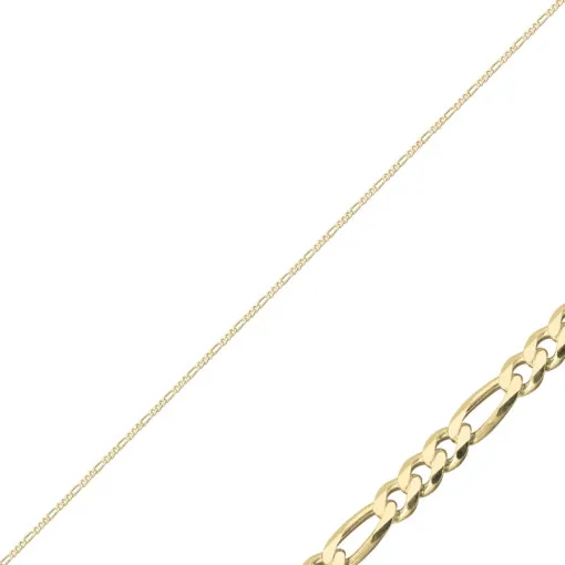 50 Micron Figaro Chain Silver Necklace