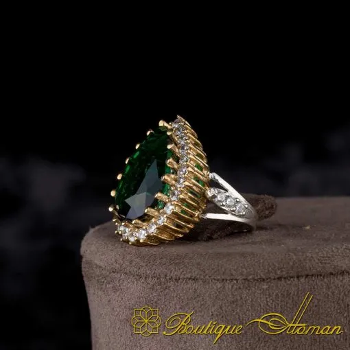 Hurrem Sultana Huyam Emerald Silver Ring خاتم حريم السلطان - Image 6
