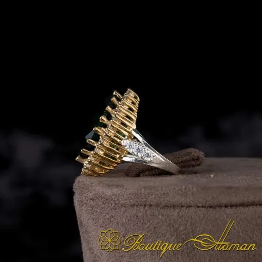 Hurrem Sultana Huyam Emerald Silver Ring خاتم حريم السلطان - Image 7