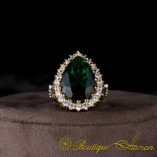 Hurrem Sultana Huyam Emerald Silver Ring خاتم حريم السلطان - Image 5