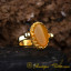 Yellow Aqeeq Hand Made Simple Women Ring (Gold Plated)