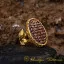 Red Aqeeq Ayat Al Kursi Women Ring (Gold)