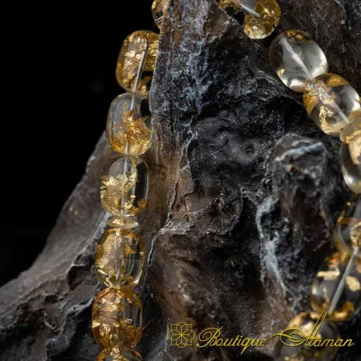 Antique Collection Clear Amber With Gold Leaf 33 Beads Tasbih Misbaha - Image 3