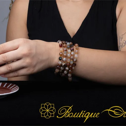 Sulemani Aqeeq Faceted Three In One 99 Beads Necklace & Bracelet & Misbaha - Image 4