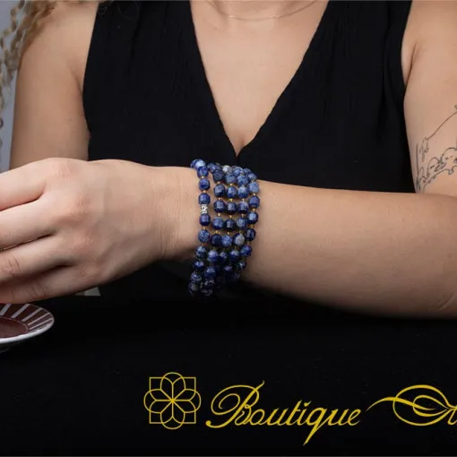 Lapis Lazuli Faceted Three In One 99 Beads Necklace & Bracelet & Misbaha - Image 4