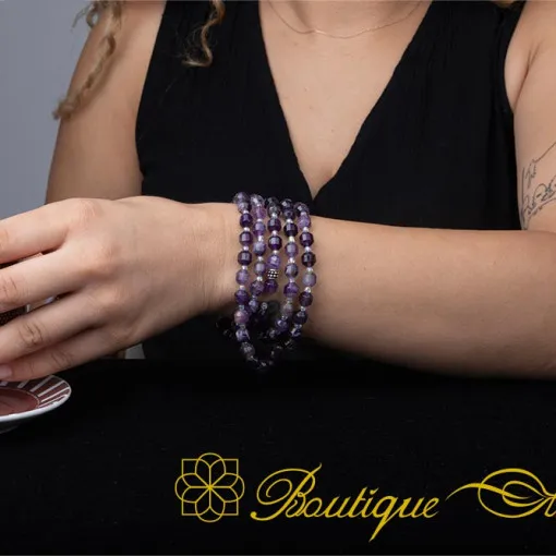 Amethyst Faceted Three In One 99 Beads Necklace & Bracelet & Misbaha - Image 4