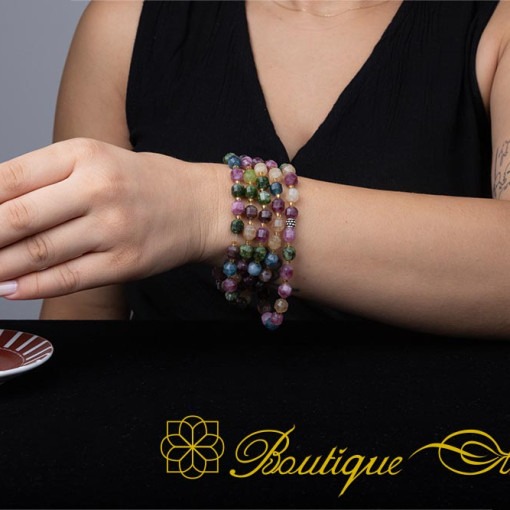 Mixed Gemstones Pale Faceted Three In One 99 Beads Necklace & Bracelet & Misbaha - Image 4