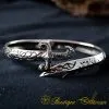 Sword Islamic Adjustable Silver Cuff Bracelet