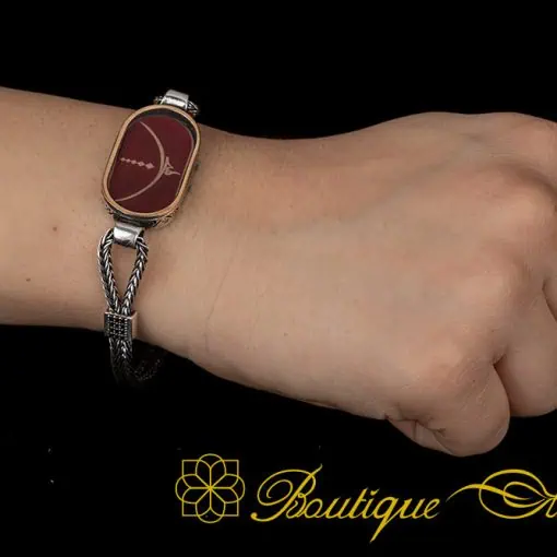 Nothing (هيچ) Oval Mina Silver Bracelet - Image 5