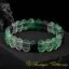 Oval Green Aqeeq Elastic Beaded Bracelet