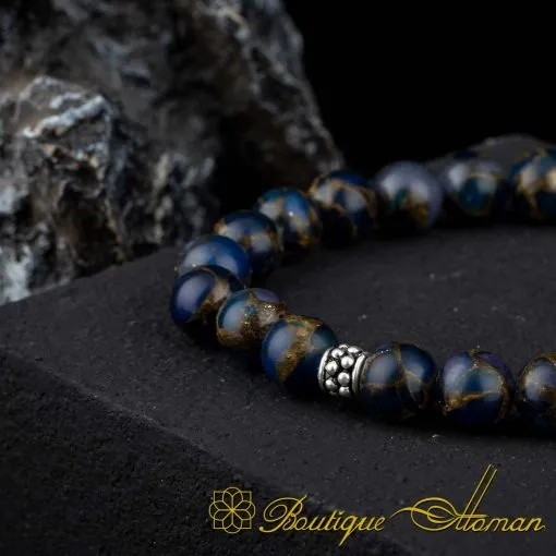 Lapis Lazuli Beaded Elastic Bracelet - Image 3