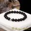 Shiny Black Onyx Elastic Beaded Bracelet
