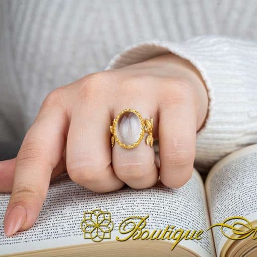 Dur Al Najaf Hand Made Women Flower Ring (Gold Plated) - Image 5