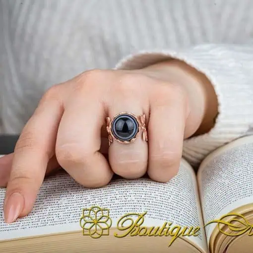 Sulemani Aqeeq Hand Made Women Flower Ring (Gold Plated) - Image 5