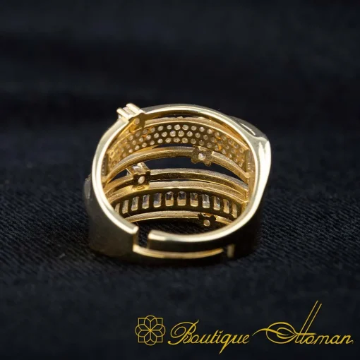 Exclusive Design White Zircon Women Ring (Gold Plated) - Image 5