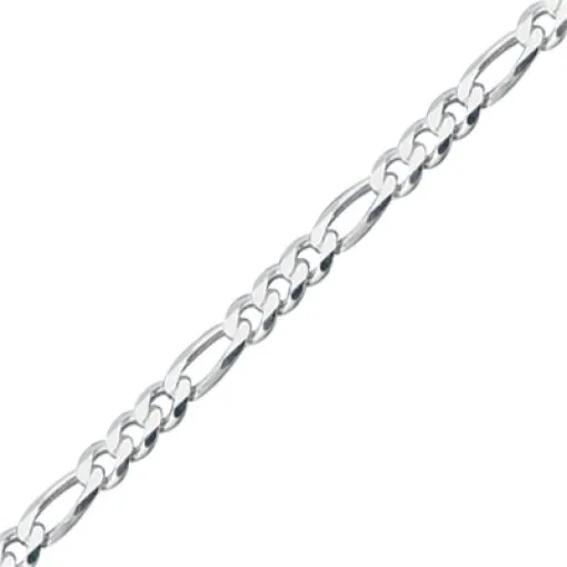 80 Micron Figaro Chain Silver Necklace