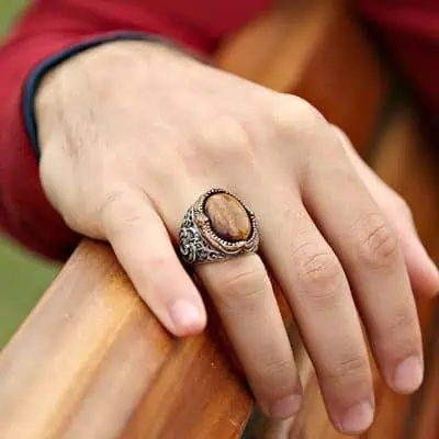 Tiger's Eye Classic Silver Ring - Image 7