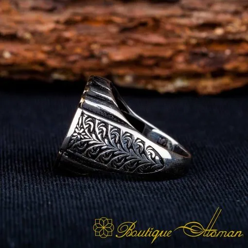 Hasbunallahu Stoneless Design Oval Silver Ring - Image 3