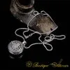 Tughra Round Silver Locket Necklace