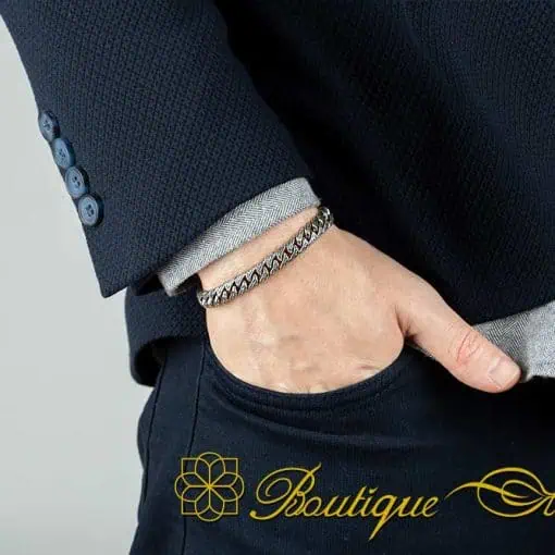 Special Design Silver Chain Bracelet For Men No:4 - Image 4