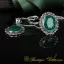Emerald Green Filigree Silver Women Set
