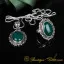 Green Aqeeq Filigree Silver Women Set